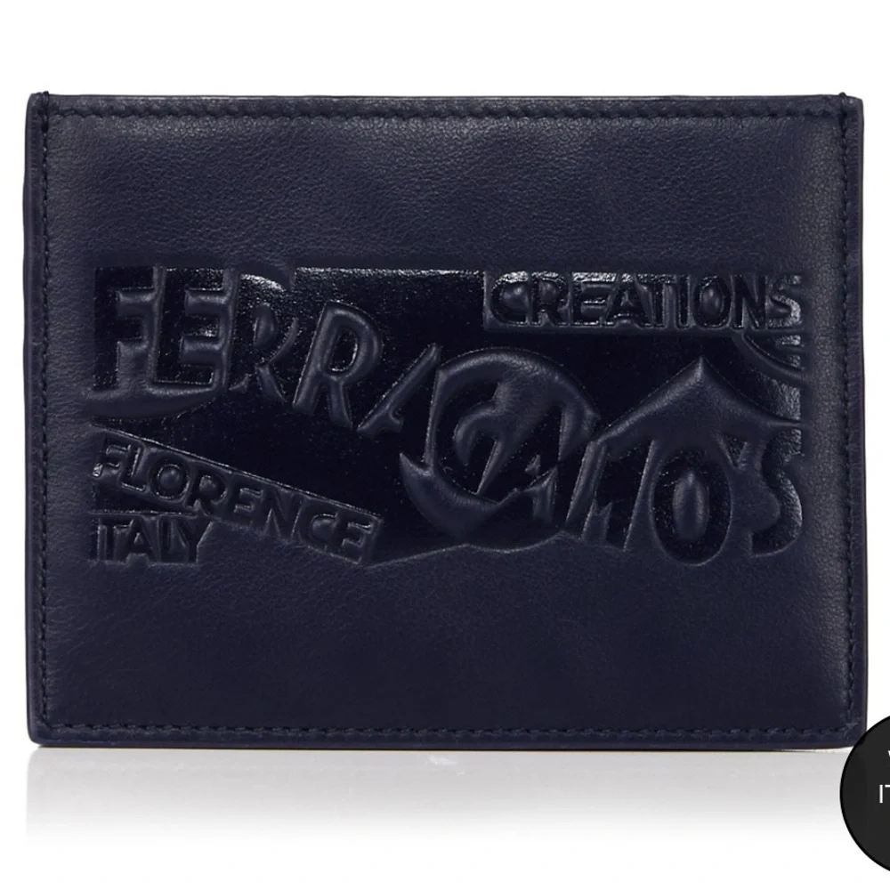 NWT FERRAGAMO Leather Venna Logo Card Case